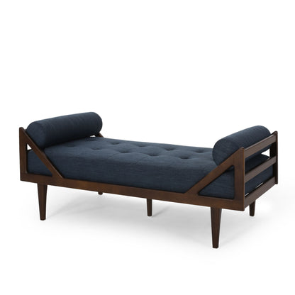 Chic Contemporary Chaise Lounge With Button Tufting And Bentwood Structure