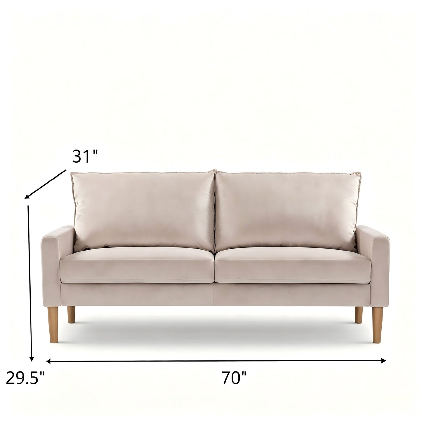 Upholstered Sofa, 3 Seater Couch For Living Room