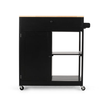 Lanier - Kitchen Cart With Wheels - Black
