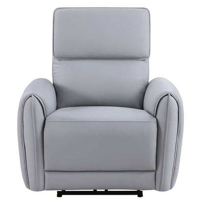 Jeromie - Power Motion Recliner With USB Port - Gray Synthetic Leather
