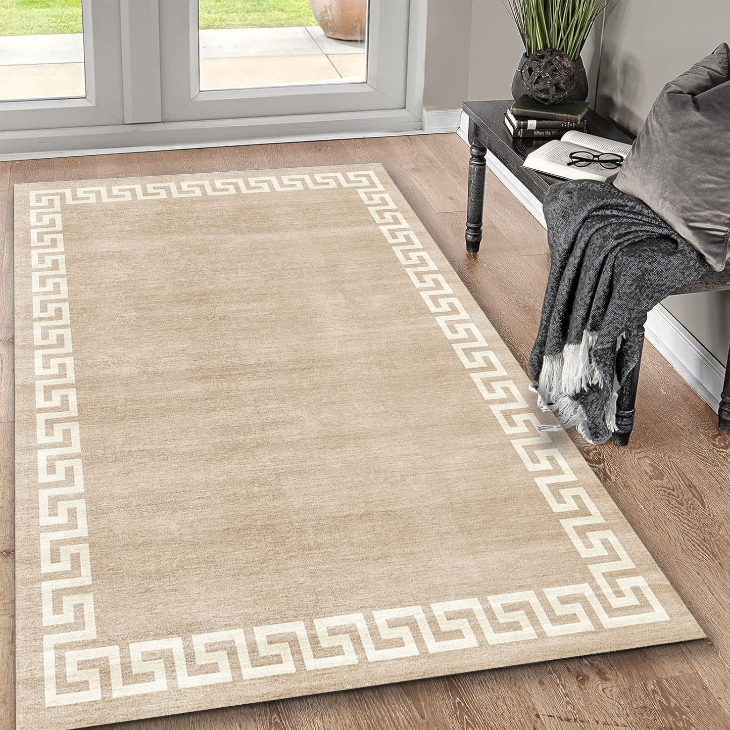 Toucan - Washable Non - Slip Area Rug - Beige