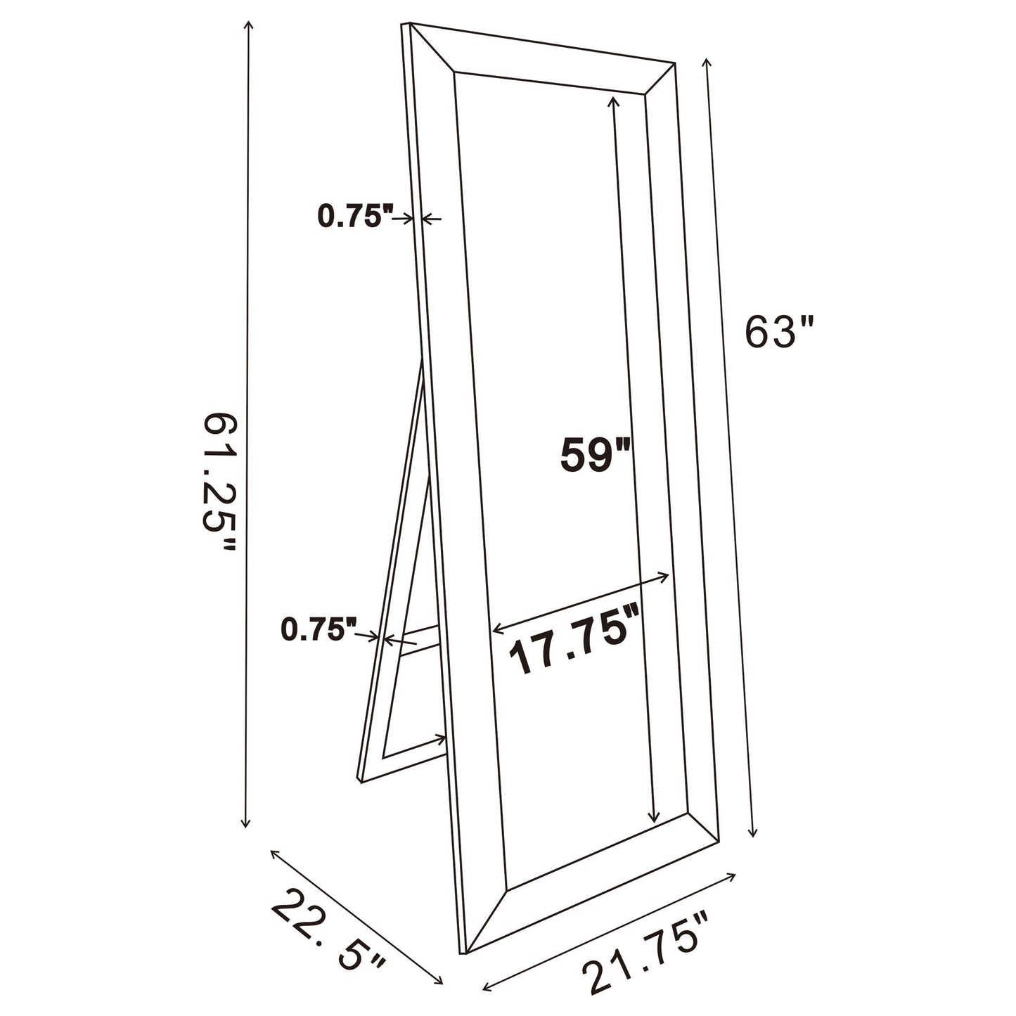 Aika - Standing Mirror - Silver