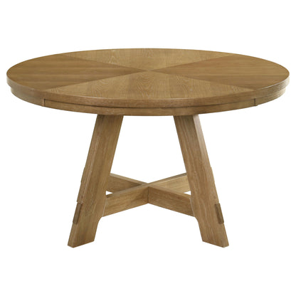 Kent - Round Dining Table - Brown Oak