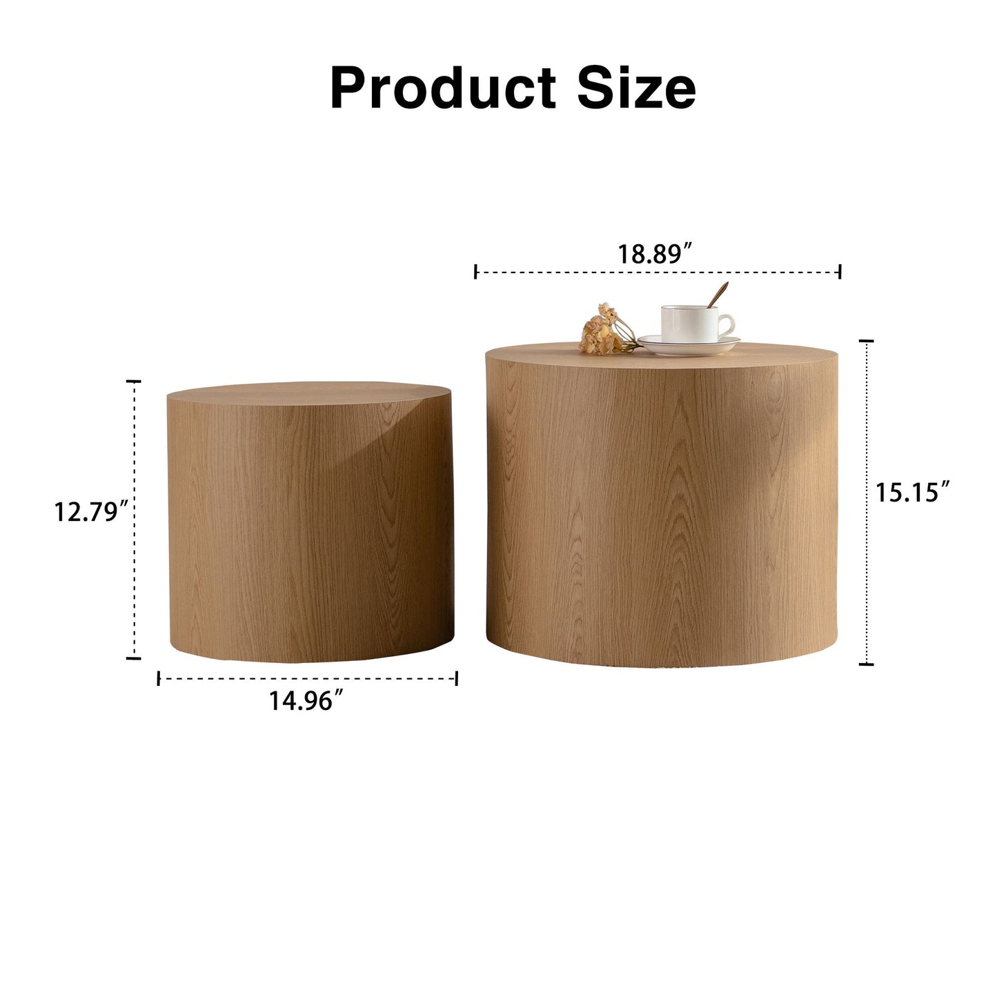 Round Nesting Coffee Table For Small Space (Set of 2)