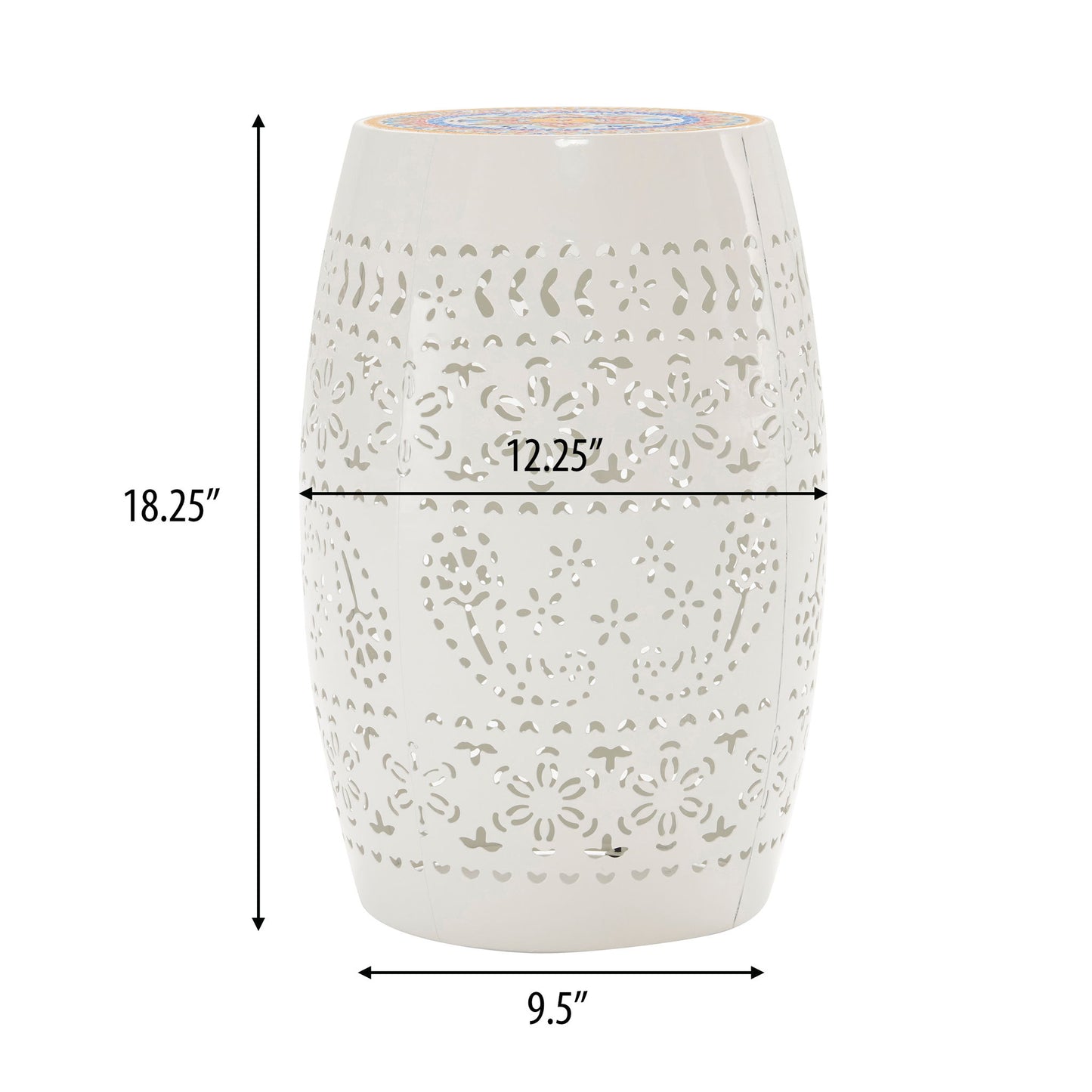 Ruby - Boho Mosaic Side Table With Ceramic Tile Top