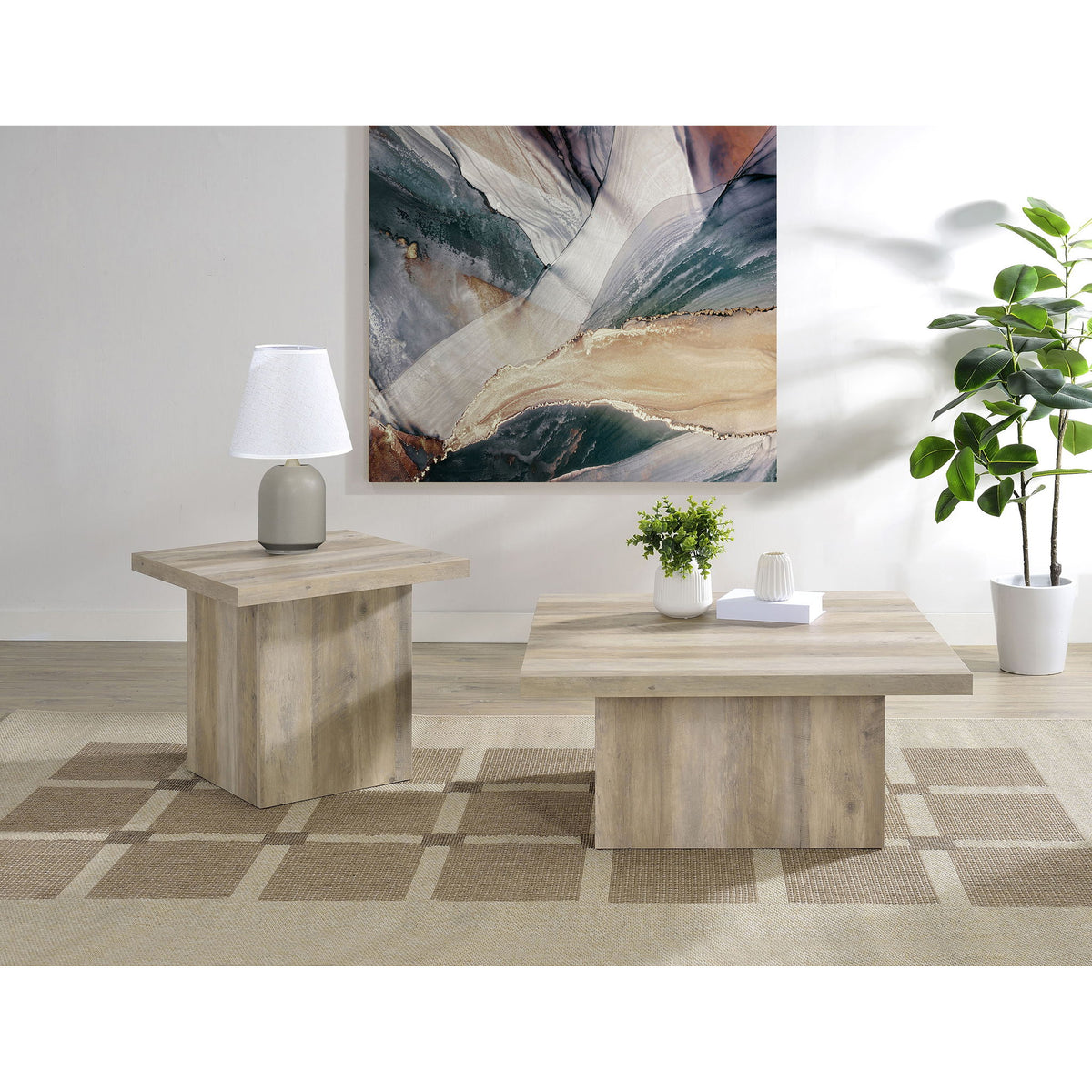 Eldridge - Coffee Table Set With Square Tops