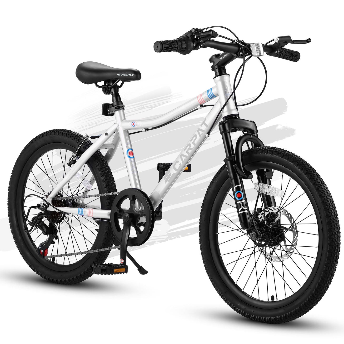 S20101 20" Kids' Bike, Boys Girls Mountain Bike Ages 8-12, 7 Speed Teenager Children Kids' Bicycles, Front Suspension Disc Brake Rear V-Brake, High Steel Frame