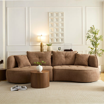 Modular Sofa, Durable Fabric, Solid Wood Frame, High Density Sponge Padding, Seating For 4
