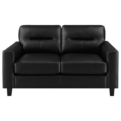 Scotland - Faux Leather Upholstered Track Arm Loveseat