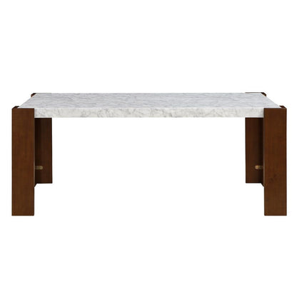 Hettie - Dining Table With Engineeed Stone Top - Engineered Stone Top & Brown