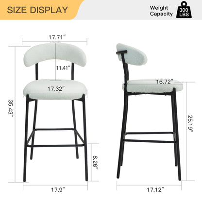 Counter Height Bar Stools With Powder Coating Base And Footrest