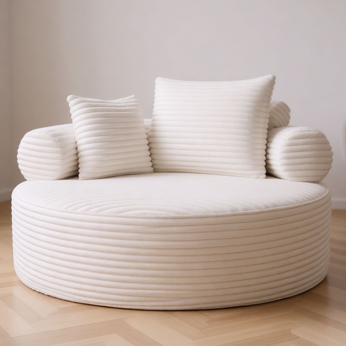 Round Sofa Bed With 3 Pillows For Living Room