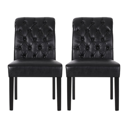 Broxton - Tuft Dining Rolltop Chairs With Button Tufted Backrest (Set of 2)