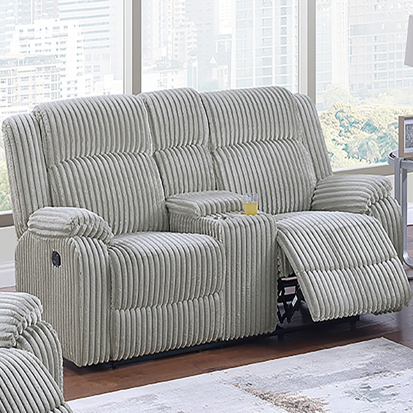 Modern Living Room Set With Pillow Arms