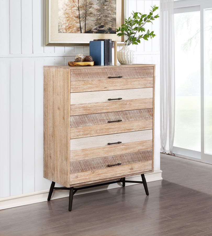 Marlow - 5-Drawer Bedroom Chest - Rough Sawn Multi