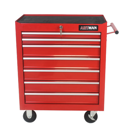 7 Drawers Multifunctional Tool Cart With Swivel Wheels