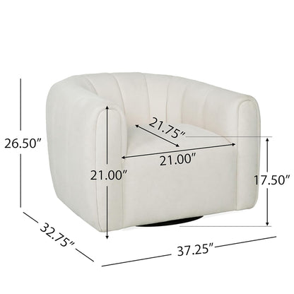Serenizia - Upholstered Swivel Chair With Channel Tufted