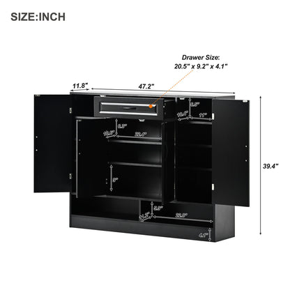 Sleek And Modern Shoe Cabinet With Adjustable Shelves, Space Saving Design