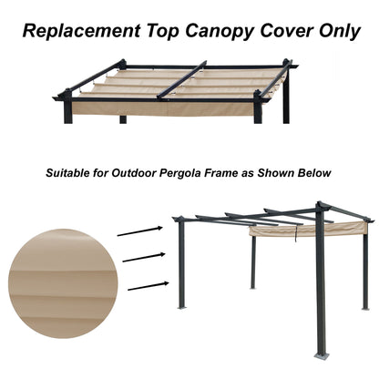 Replacement Canopy Top Cover Fabric For Outdoor Patio Retractable Pergola Sun-Shelter Canopy