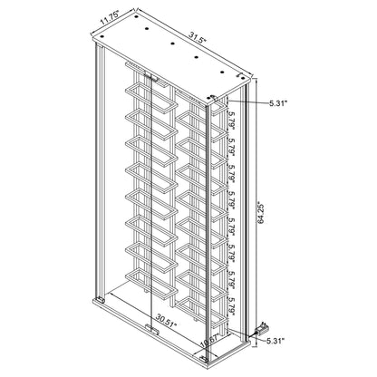 Wine Storage LED Curio Cabinet - Chrome