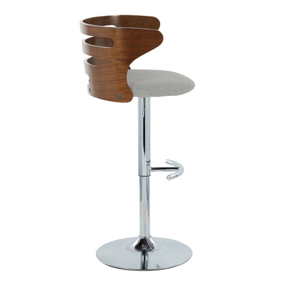 Cosi - Mid Century Modern Adjustable Barstool With Swivel & Rounded T Footrest (Set of 2)