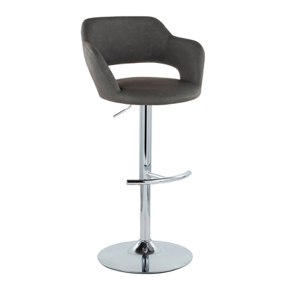 Margarite - Contemporary Ajustable Barstool With Swivel With Rounded T Footrest (Set of 2)