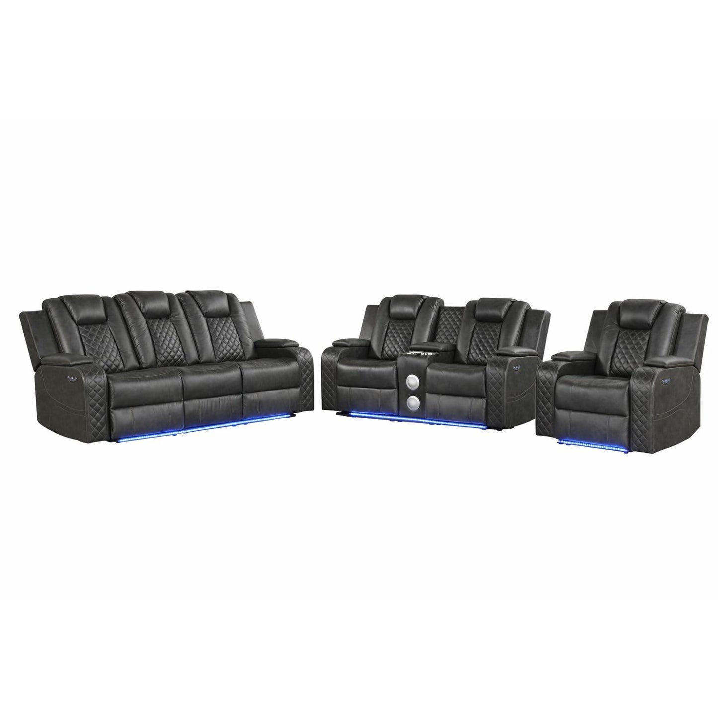 Benz - Power Recliner Set With LED Lighting And USB Charging