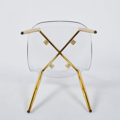 Transparent Plastic Seat Dining Chair (Set of 4)