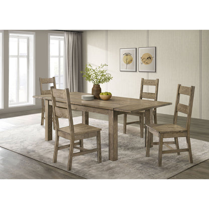 Cressley - 5 Piece Dining Set With Ladder Back Chairs - Light Oak