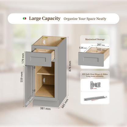 Shaker Base Cabinet With Soft-Close Door And Drawer