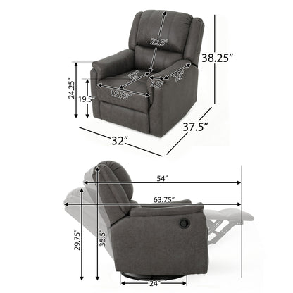 Contemporary Glider Recliner With Swivel Function
