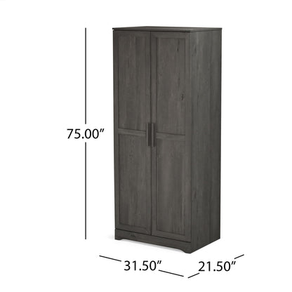 Danbury - Wood Wardrobe - Gray