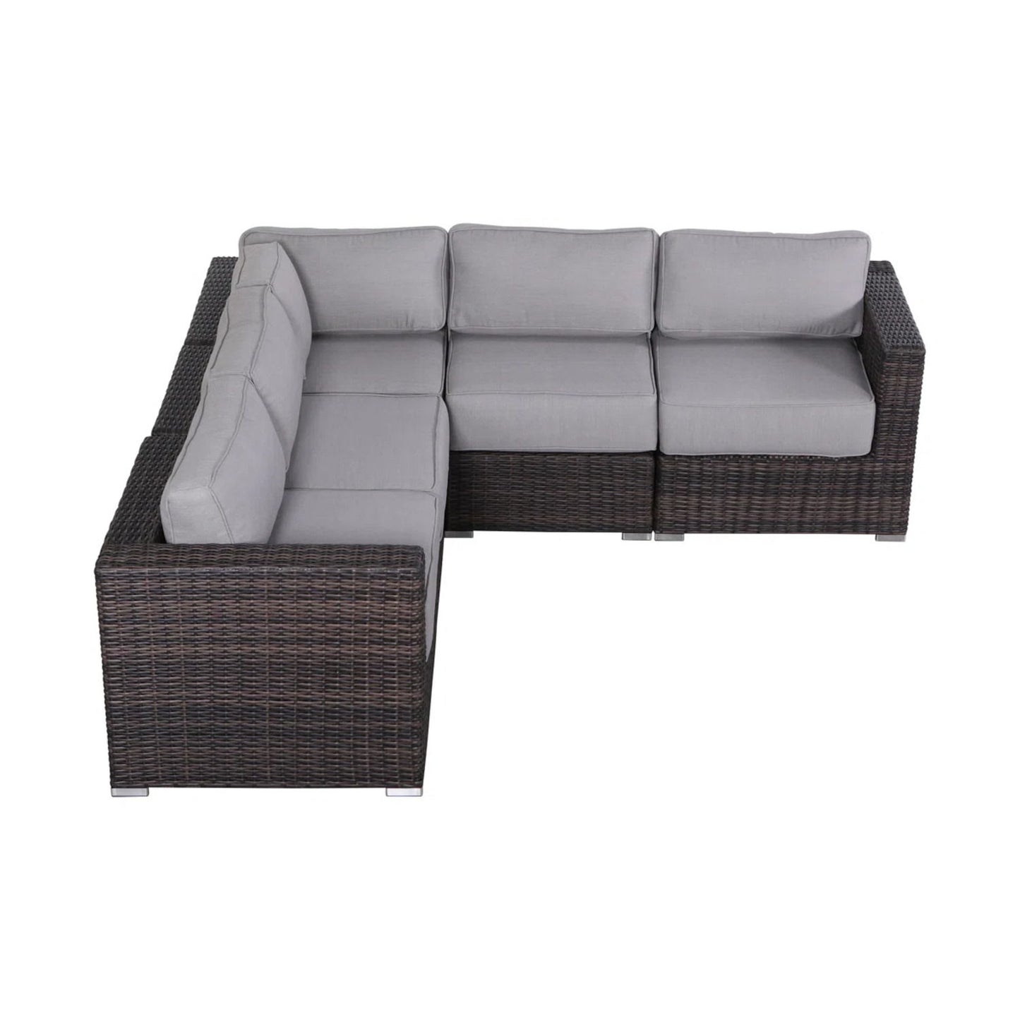 Luxurious Wicker Patio Sectional With Weather Resistant Sunbrella Cushions