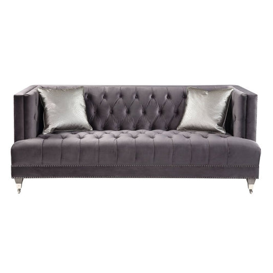 Hegio - Sofa - Gray Velvet