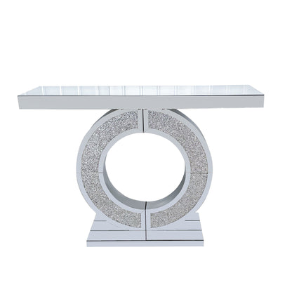 O - Shaped Console Table For Living Room - Silver
