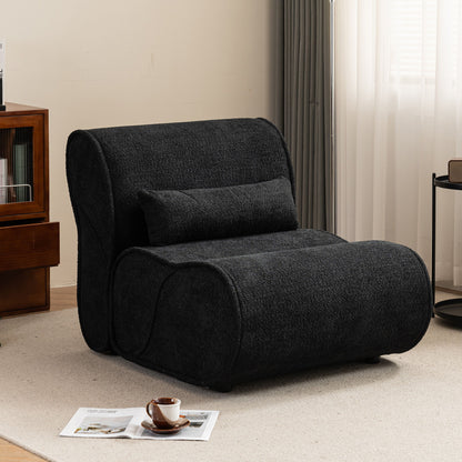 Soft Pellet Velvet Recliner, Comfortable Lounge Chair With Waist Pack Padding, Modern Design, Ideal For Living Room