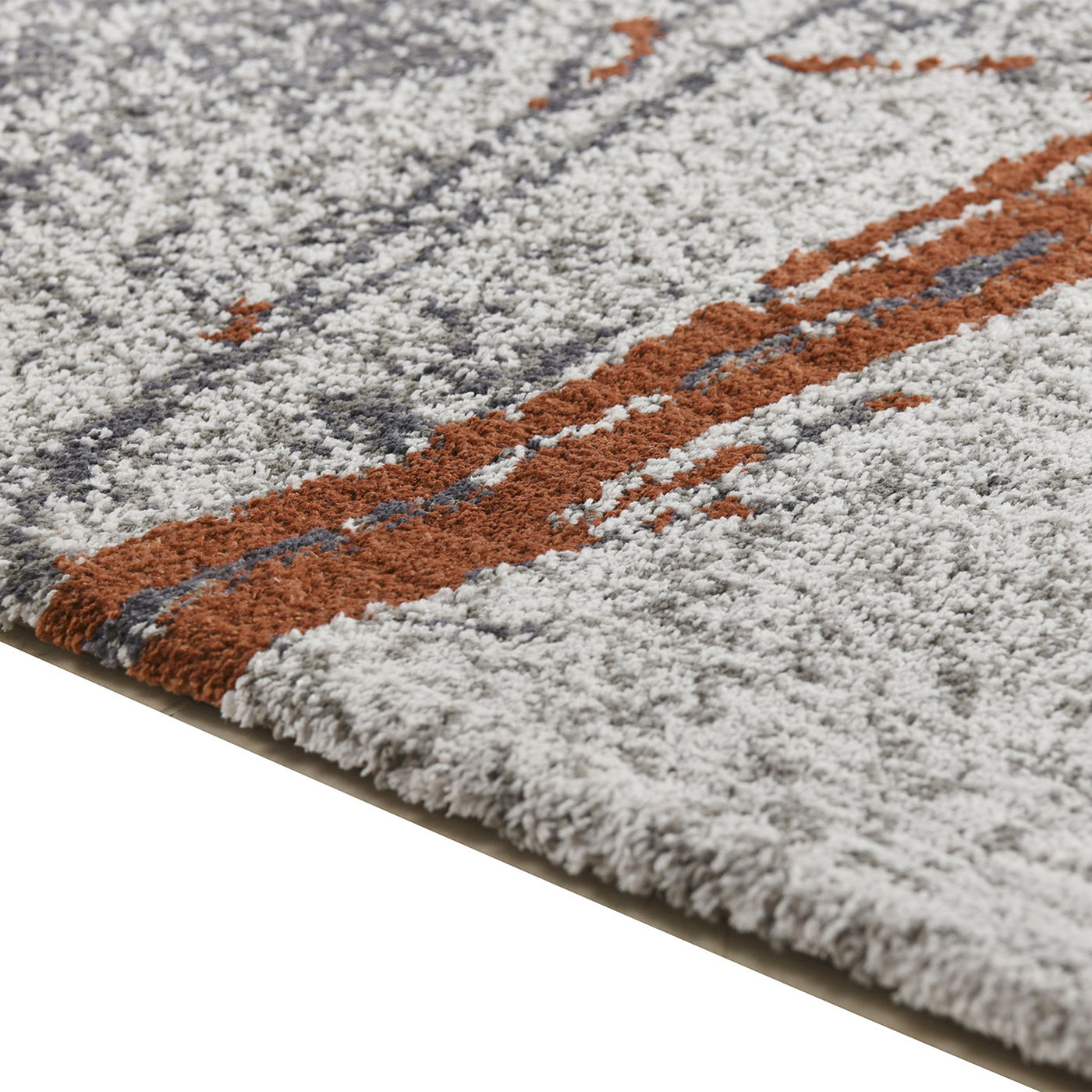 Quarry - 5.25' X 6.5' Abstract Area Rug - Gray / Orange