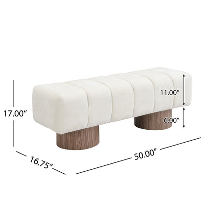 Upholstered Entryway Bench Ottoman