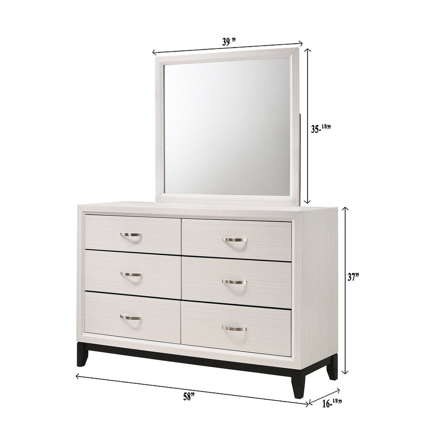 Contemporary 6 Drawer Dresser With Handles