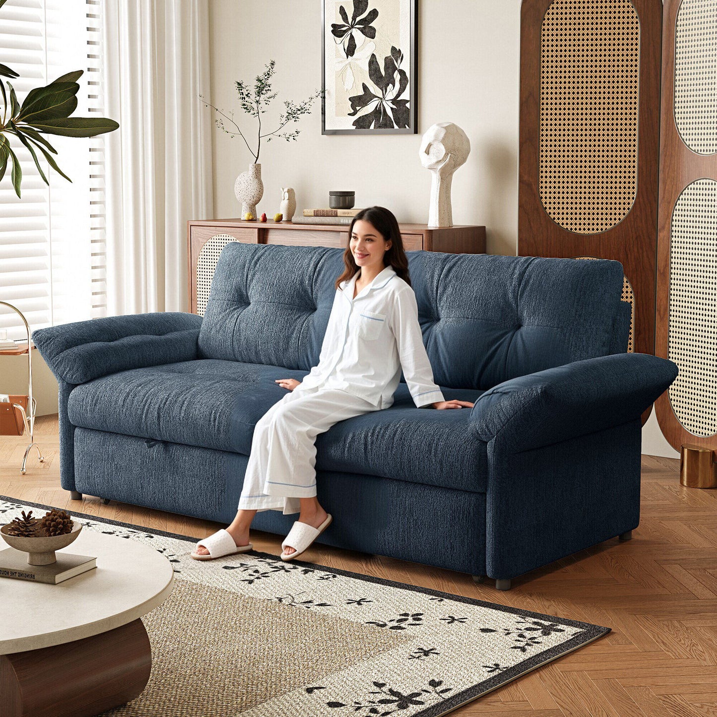 Sofa Bed, 2 In 1 Design For Living Rooms