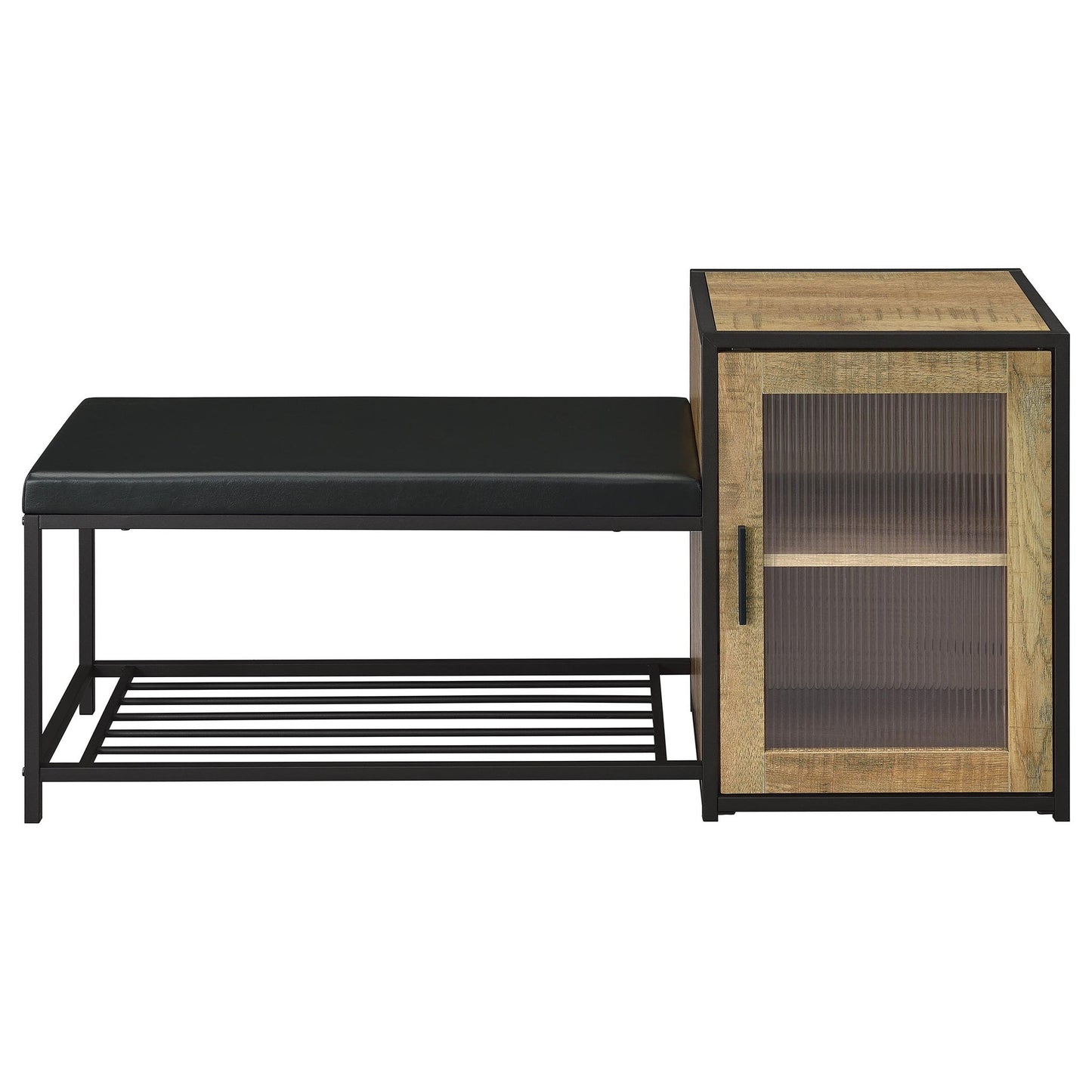 Shoe Storage Entryway Bench With Cabinet - Wood
