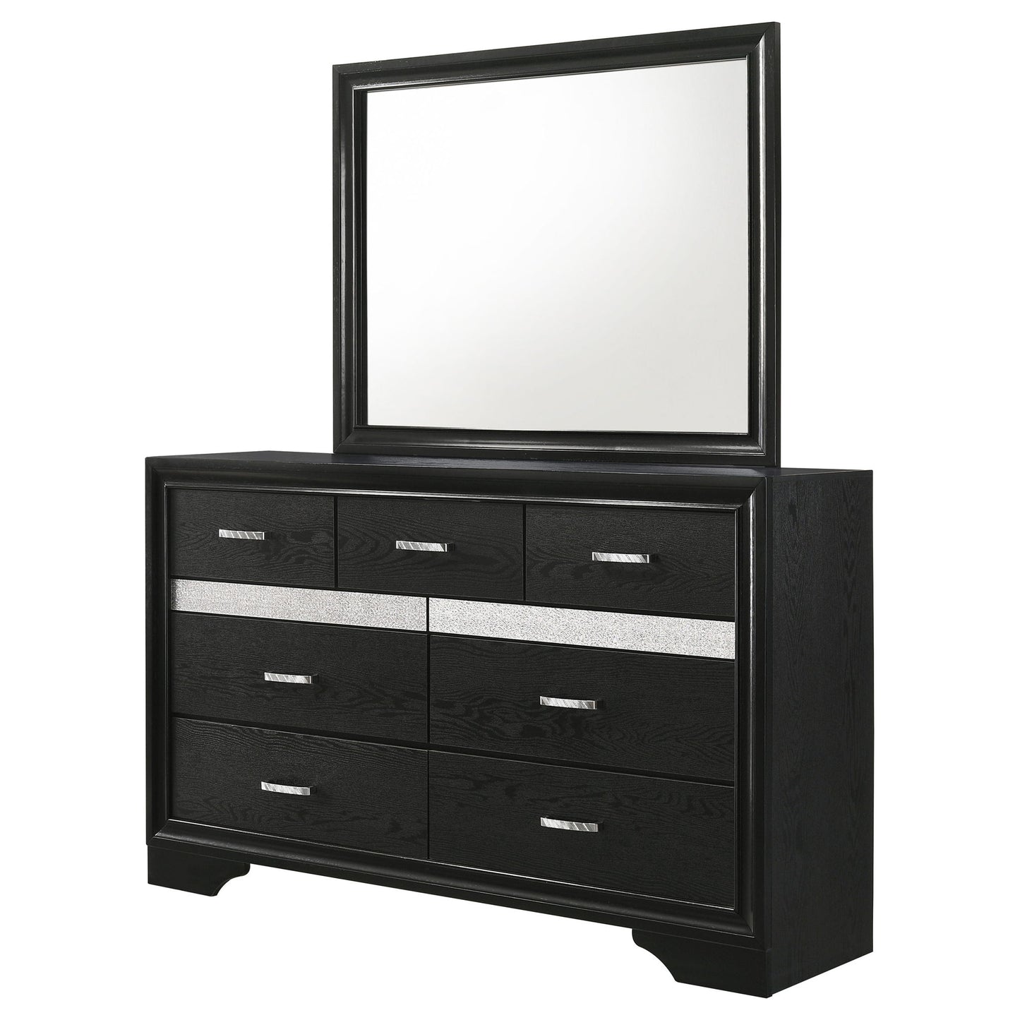 Annie - 7 Drawer Dresser With Mirror - Black