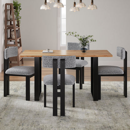 Modern Upholstered Armless Dining Chairs With Metal Legs