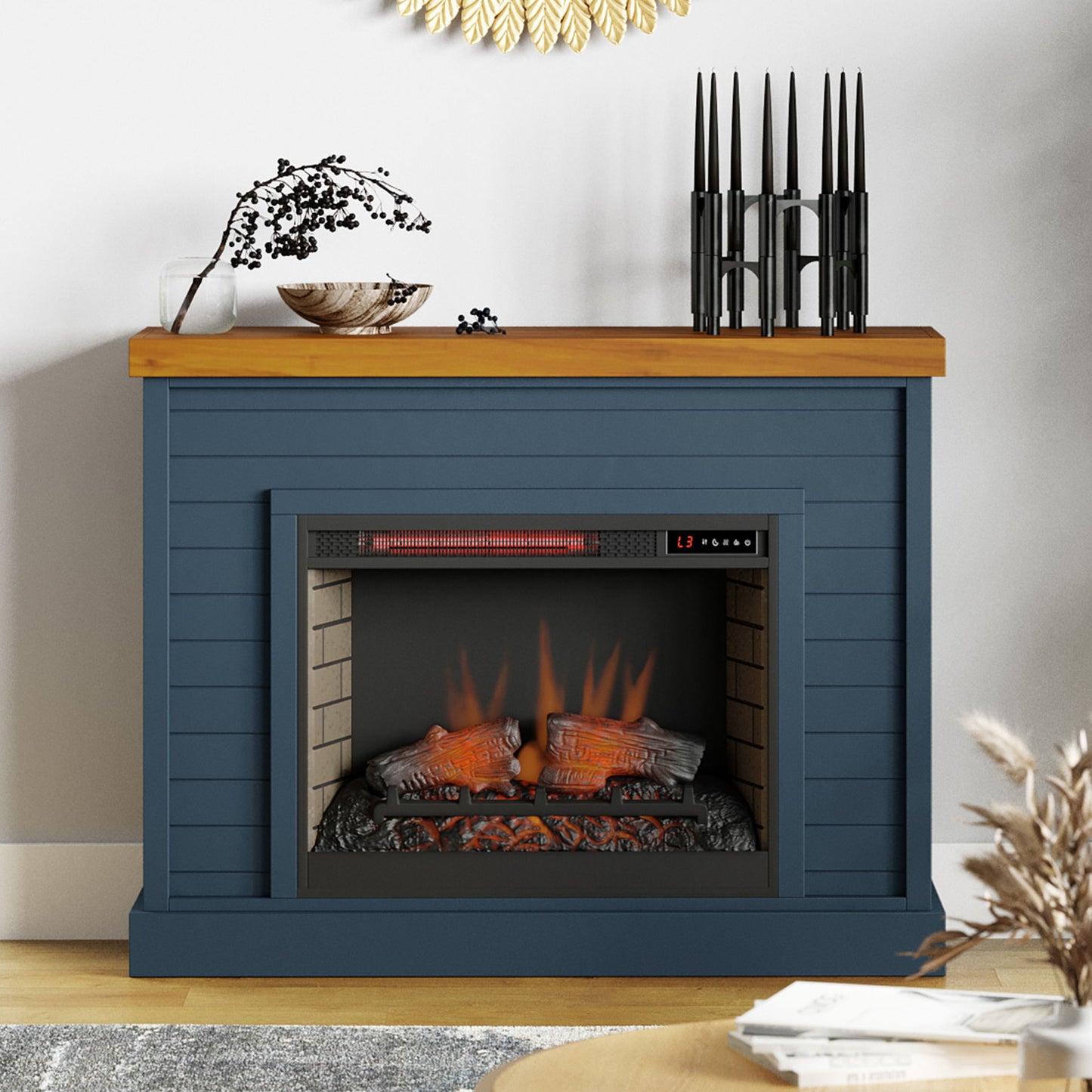48" Fireplace With Mantel