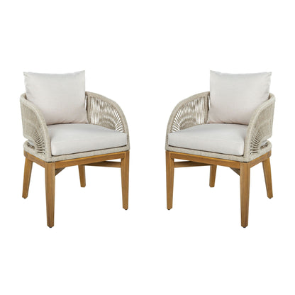 Outdoor Dining Chairs With Cushion (Set of 2)