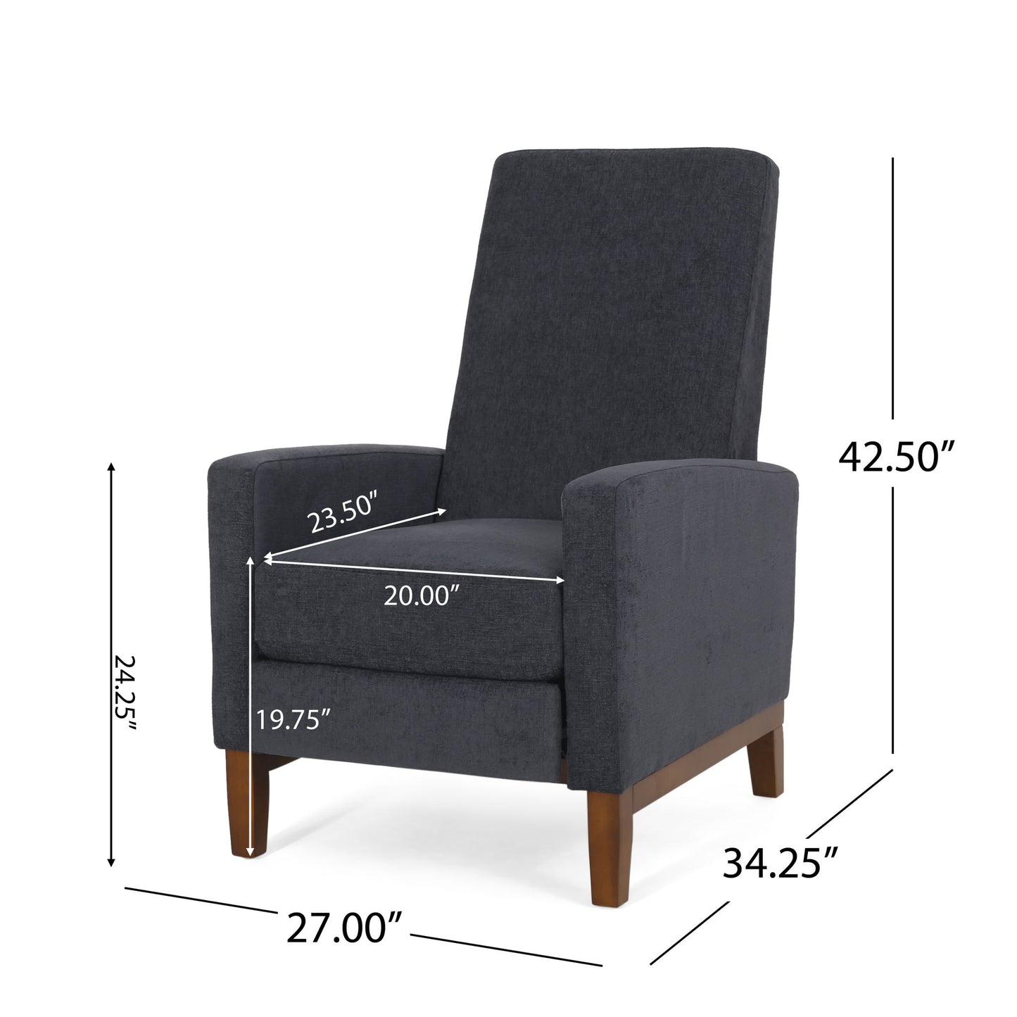 Contemporary Wide Manual Club Recliner