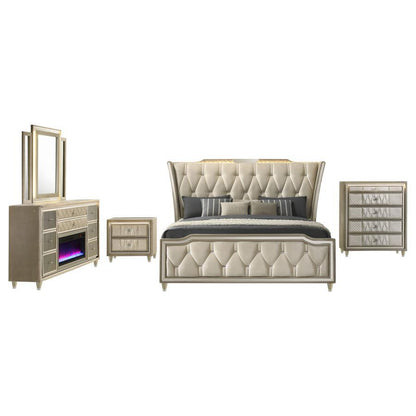 Lorient - Bedroom Set With LED Flame Box Dresser