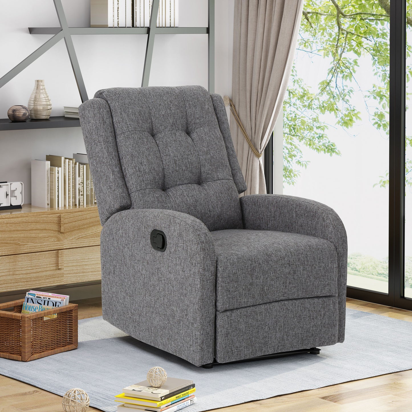 Manual Wide Standard Recliner - Charcoal