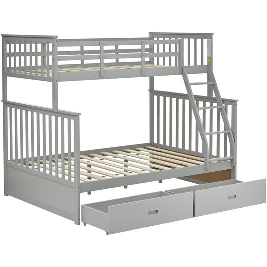 Bunk Bed With Ladder, And Safety Guard Rails