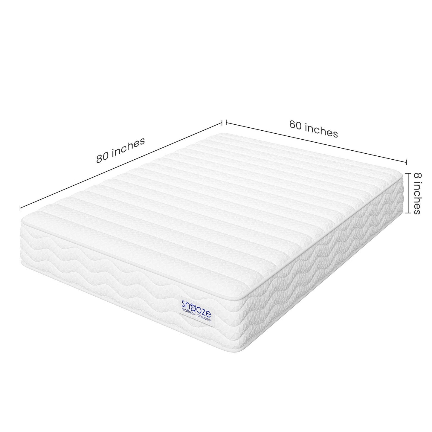 Snooze Mattress Company Crest - 8" Tight Top Medium Firm Independently Encased Pocket Coil Mattress